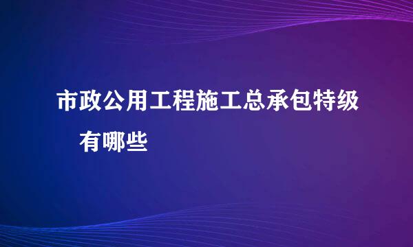 市政公用工程施工总承包特级 有哪些