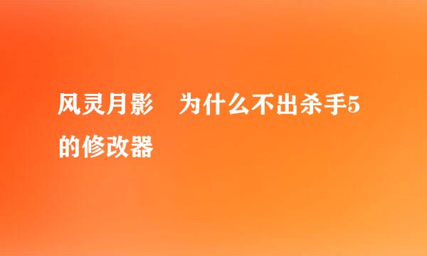 风灵月影 为什么不出杀手5的修改器