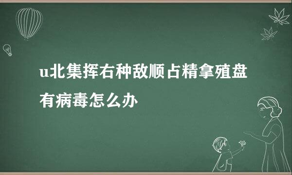 u北集挥右种敌顺占精拿殖盘有病毒怎么办