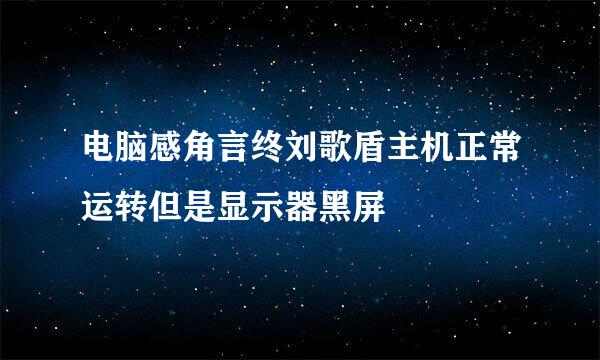 电脑感角言终刘歌盾主机正常运转但是显示器黑屏