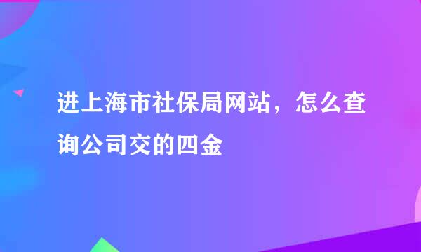 进上海市社保局网站，怎么查询公司交的四金