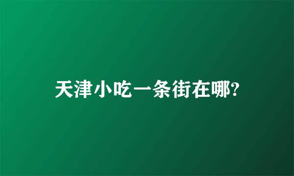 天津小吃一条街在哪?