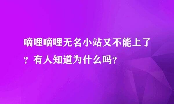 嘀哩嘀哩无名小站又不能上了？有人知道为什么吗？