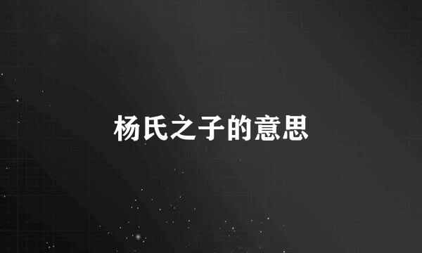 杨氏之子的意思