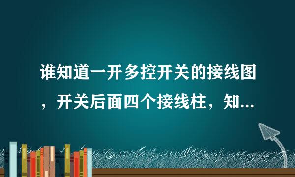 谁知道一开多控开关的接线图，开关后面四个接线柱，知道的给画个图，