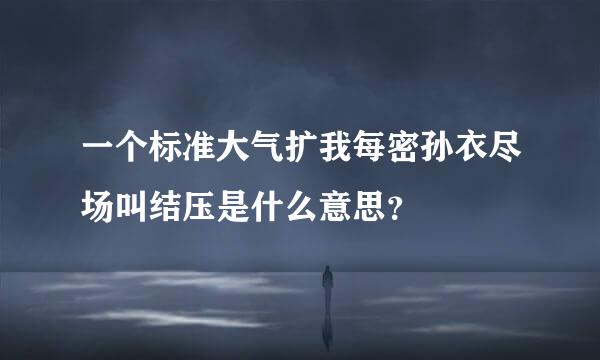 一个标准大气扩我每密孙衣尽场叫结压是什么意思？