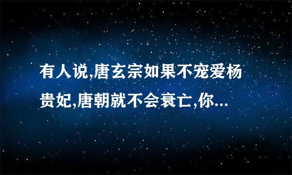 有人说,唐玄宗如果不宠爱杨贵妃,唐朝就不会衰亡,你赞同这种说法吗?