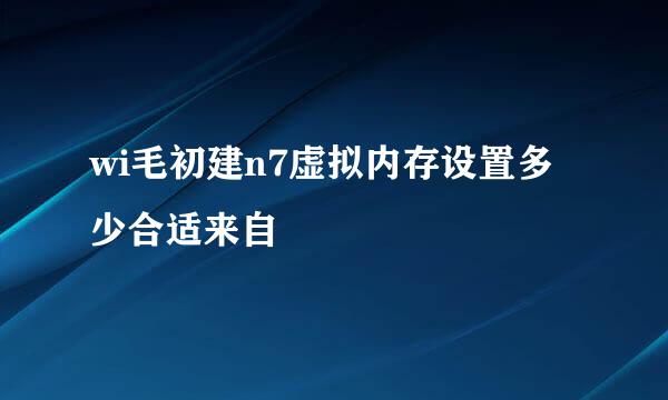 wi毛初建n7虚拟内存设置多少合适来自