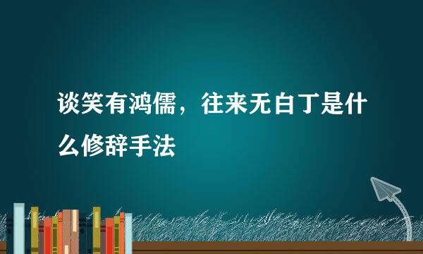 谈笑有鸿儒，往来无白丁是什么修辞手法