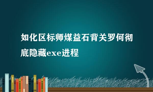 如化区标师煤益石背关罗何彻底隐藏exe进程