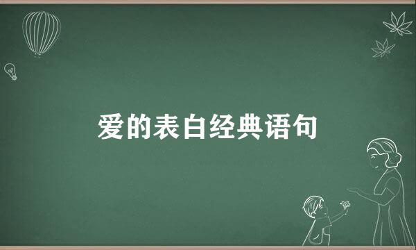 爱的表白经典语句