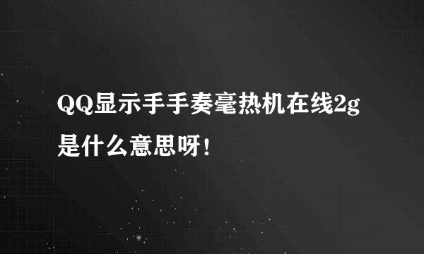 QQ显示手手奏毫热机在线2g是什么意思呀！