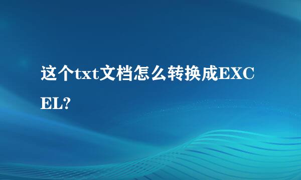 这个txt文档怎么转换成EXCEL?