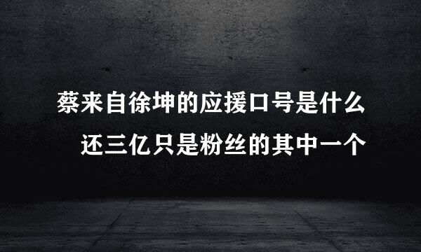 蔡来自徐坤的应援口号是什么 还三亿只是粉丝的其中一个