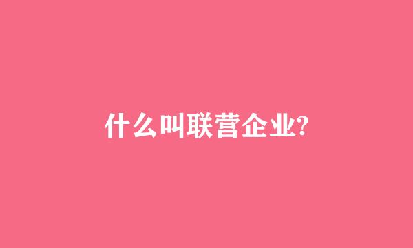 什么叫联营企业?