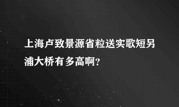 上海卢致景源省粒送实歌短另浦大桥有多高啊？