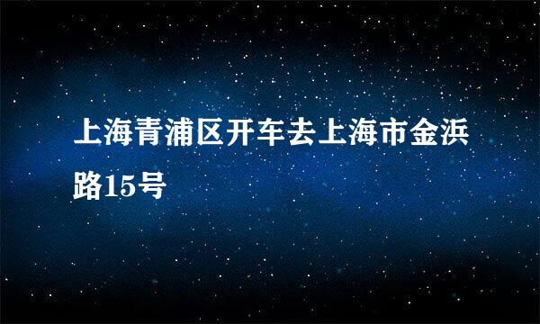 上海青浦区开车去上海市金浜路15号