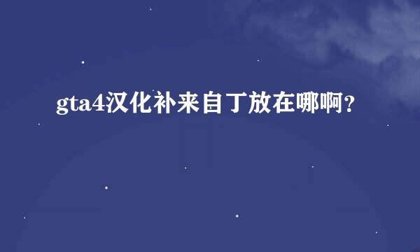 gta4汉化补来自丁放在哪啊？