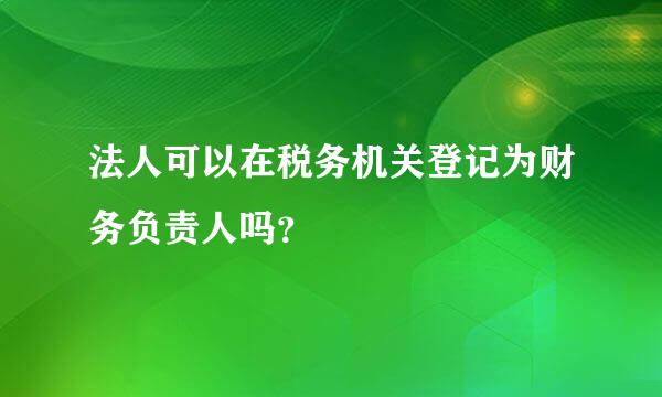 法人可以在税务机关登记为财务负责人吗？