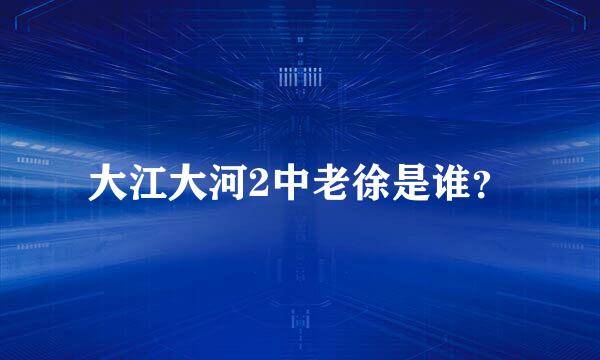 大江大河2中老徐是谁？