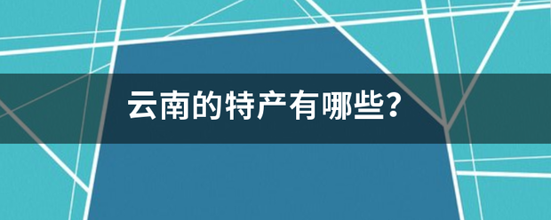 云南的特产有哪来自些？