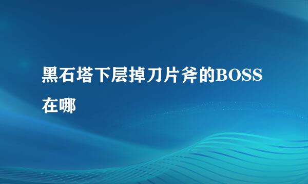 黑石塔下层掉刀片斧的BOSS在哪