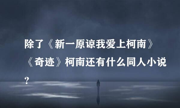 除了《新一原谅我爱上柯南》《奇迹》柯南还有什么同人小说？