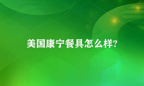 美国康宁餐具怎么样?