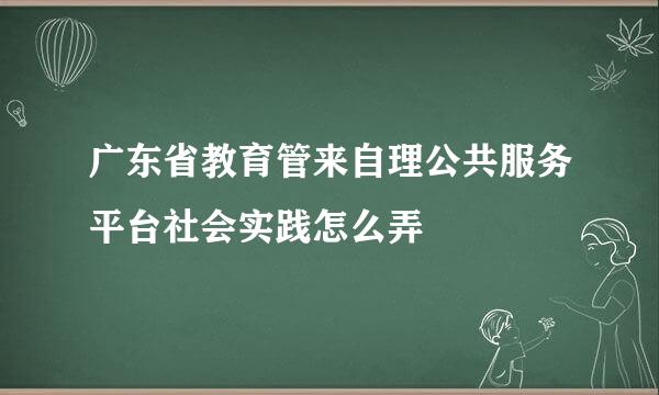 广东省教育管来自理公共服务平台社会实践怎么弄