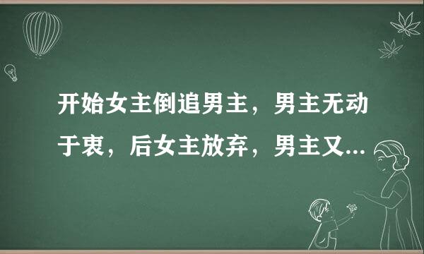 开始女主倒追男主，男主无动于衷，后女主放弃，男主又反追的小说，多多益善