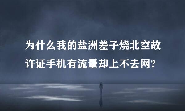 为什么我的盐洲差子烧北空故许证手机有流量却上不去网?