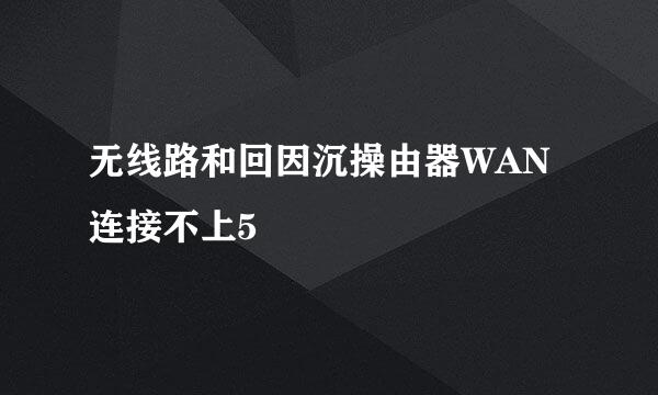 无线路和回因沉操由器WAN连接不上5