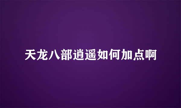 天龙八部逍遥如何加点啊