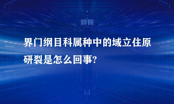 界门纲目科属种中的域立住原研裂是怎么回事?