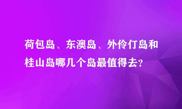 荷包岛、东澳岛、外伶仃岛和桂山岛哪几个岛最值得去？