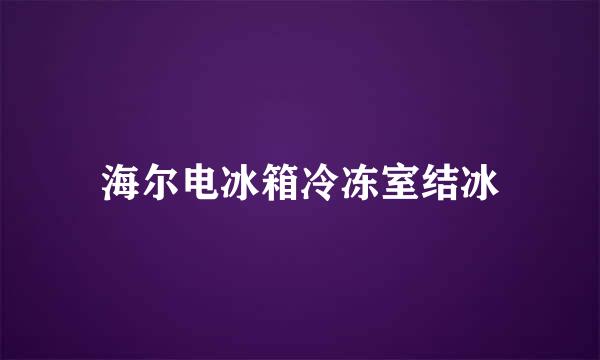 海尔电冰箱冷冻室结冰