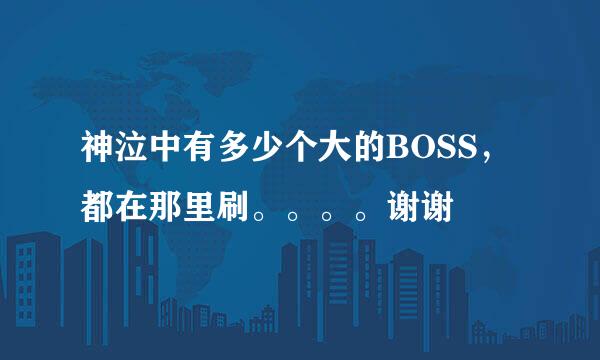 神泣中有多少个大的BOSS，都在那里刷。。。。谢谢