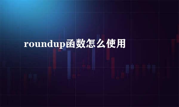 roundup函数怎么使用