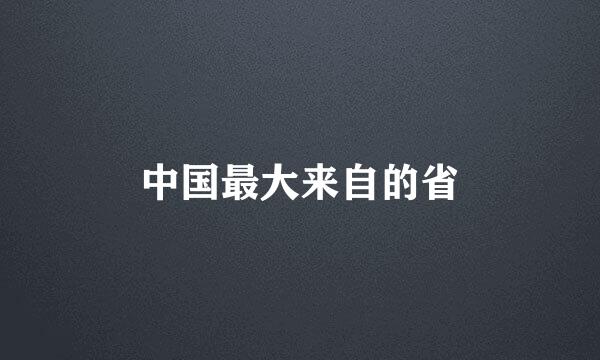 中国最大来自的省