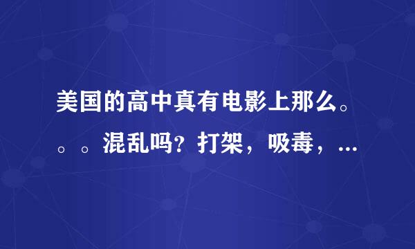 美国的高中真有电影上那么。。。混乱吗？打架，吸毒，男女生交往随意等等？