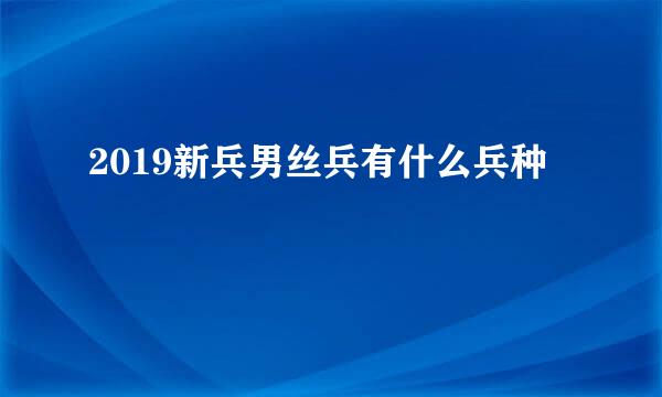 2019新兵男丝兵有什么兵种