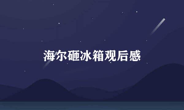 海尔砸冰箱观后感