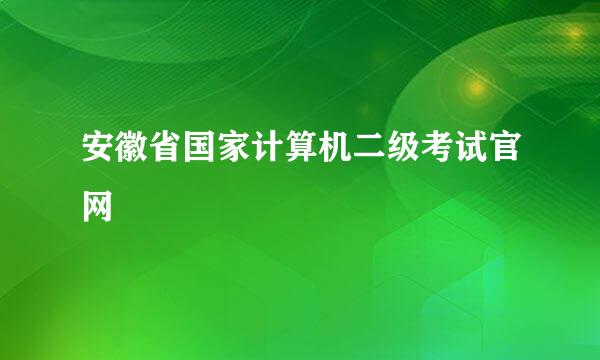 安徽省国家计算机二级考试官网