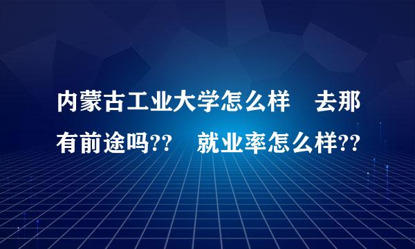 内蒙古工业大学怎么样 去那有前途吗?? 就业率怎么样??