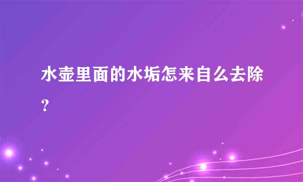 水壶里面的水垢怎来自么去除？