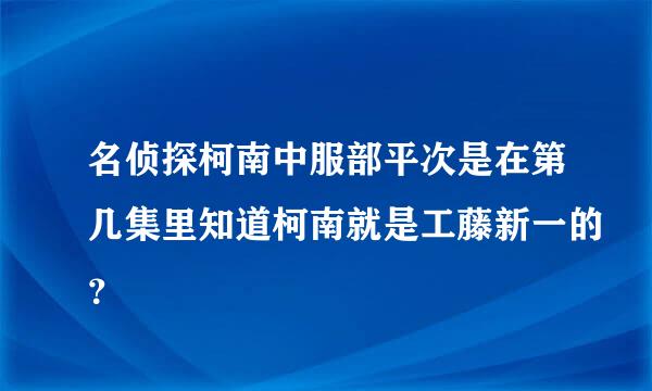 名侦探柯南中服部平次是在第几集里知道柯南就是工藤新一的？