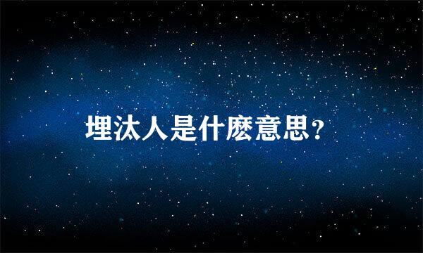 埋汰人是什麽意思？