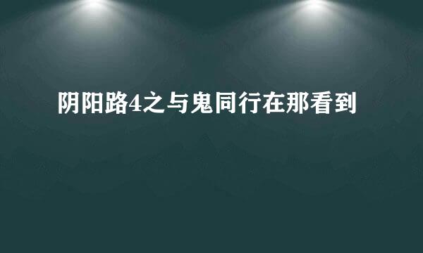 阴阳路4之与鬼同行在那看到