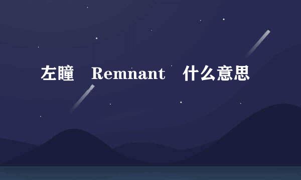 左瞳 Remnant 什么意思