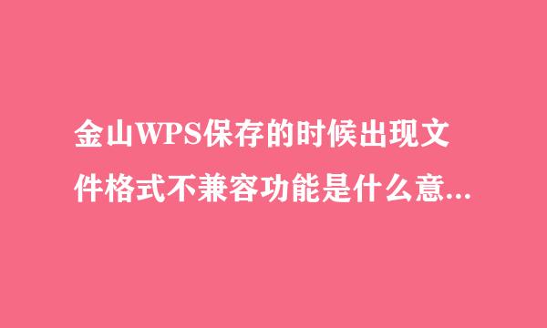 金山WPS保存的时候出现文件格式不兼容功能是什么意思，保存不来自下来表格里面用的表格样式